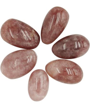 Orientrea Red Strawberry Quartz Palm Stone - 2 Pcs | Healing Crystal Pocket Energy Stone for Stress Relief | Smooth Worry Stone - Buy Online on GoSupps.com