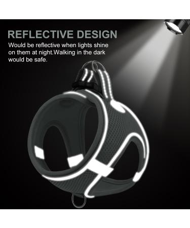 Joyal Reflective Soft Padded Dog Harness for Small Dogs - Air-Mesh Design S Size (38-42cm) - Ideal for Puppies - Gray - Buy Online on GoSupps.com