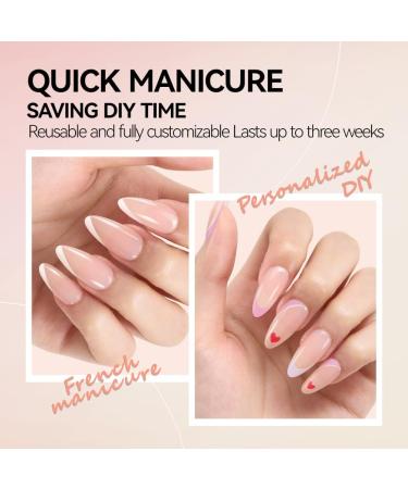 Gelike EC 240PCS Colored Gel X Nail Tips Medium Almond 2 in 1 X-Coat Tips - Sheer Nude | 12 Sizes for Salon & Home DIY - Buy Online on GoSupps.com