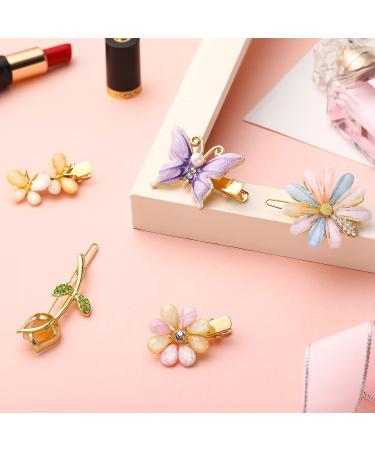 10 Pcs Rhinestone Butterfly Flower Hair Clips for Women and Girls - Handmade Metal Barrettes for Wedding - Glitter Crystal Hairpin Jewelry Accessory (Fresh Style) - Buy Online on GoSupps.com