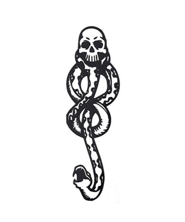 COKOHAPPY 10 Sheets Magic Death Eaters Dark Mark Mamba Snake Temporary Tattoo for Costume Party