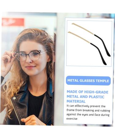 4 Pairs Healeved Glasses Replacement Legs & Repair Set | Thin Padding Screws & Clips for Men & Women - Golden Metal 14x3cm - Durable Eyewear Accessories - Buy Online on GoSupps.com