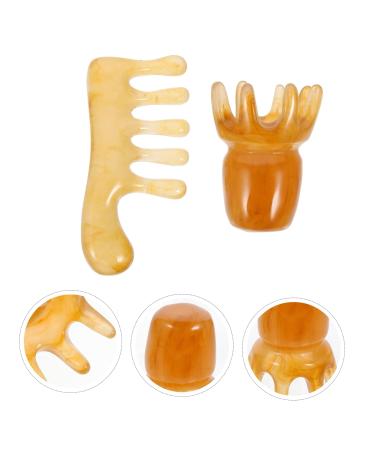 Tovinanna 2-in-1 Jade Resin Scalp Massager Comb - Wide Tooth Comb for Scalp Care & Relaxation - Buy Online on GoSupps.com