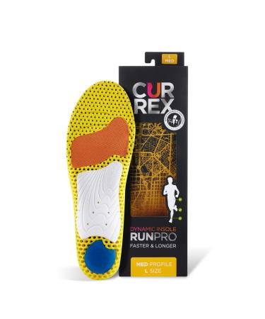 CURREX RunPRO Insole | Men, Women & Youth Dynamic Support Insole | Added Cushioning & Flexible Support | Worlds Leading Insole for Running, Triathlons, Walking & Comfort Shoes M (Mens 7-8.5 / Womens 8.5-10) Medium Arch - Yellow