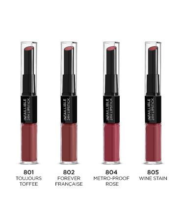 L'Or al Paris Infaillible 2-Step Lipstick 804 Metro Proof Rose - 24 Hour Hydrating Color & Lip Care Balm - Buy Online on GoSupps.com