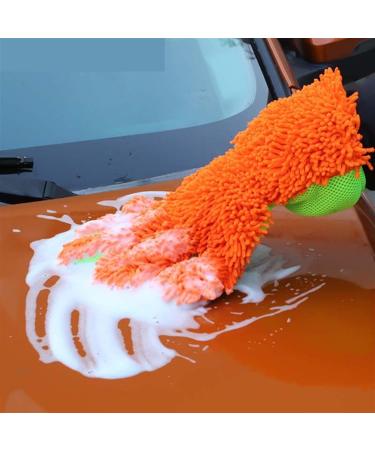 BUSOTH Double Sided Superfine Coral Velvet Car Washing Gloves Household Cleaning Tools Dishwashing Gloves Orange - Buy Online on GoSupps.com