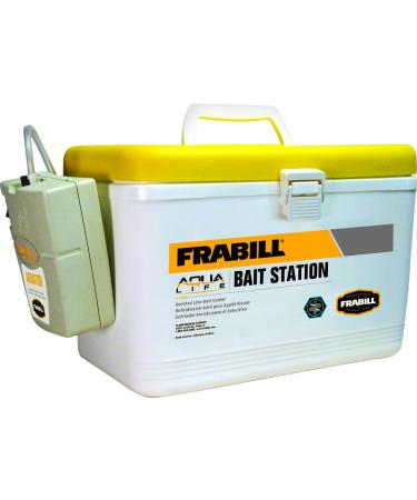 Frabill Bait Box with Aerator | Live Bait Storage Cooler with Portable Aerator | 8-Quart Capacity