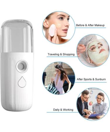 Nano Facial Mister Face Steamer Mini Face Mist Handheld Face Mist Sprayer Moisturizing Steamer USB Recharging Skin Hydration Tool 30ml Blackish Green  - Buy Online on GoSupps.com