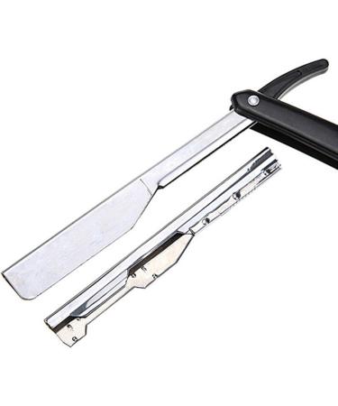 AIBYKS Professional Razor for Men - Salon Quality Stainless Steel Barber Shaver with ABS Handle & 100 Blades - Black - Buy Online on GoSupps.com
