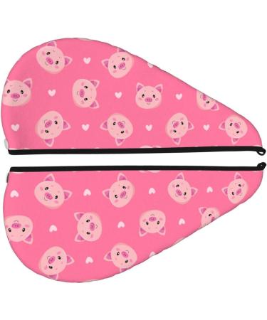Hair Towel Wrap - Quick-Dry Cartoon Pigs & Hearts Towel Turban | Best Hair Drying Towel for Effortless Styling - Buy Online on GoSupps.com