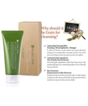 MIZON Rice Real Cleansing Foam 150ml - Hydrating, Soothing, Moisturizing, Tone Correction | Korean Skincare - Buy Online on GoSupps.com