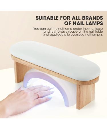 Professional Adjustable Height Nail Arm Rest with Soft High-Density Sponge - Off White - Buy Online on GoSupps.com