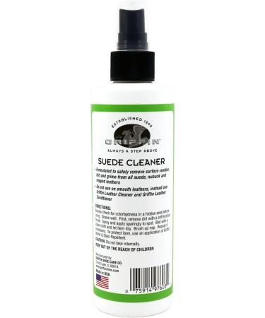 Griffin Suede & Nubuck Cleaner - 8 fl oz Spray for Shoes Boots Purses | Remove Water Dirt & Oil Stains | Made in the USA - International Shipping Available - Buy Online on GoSupps.com