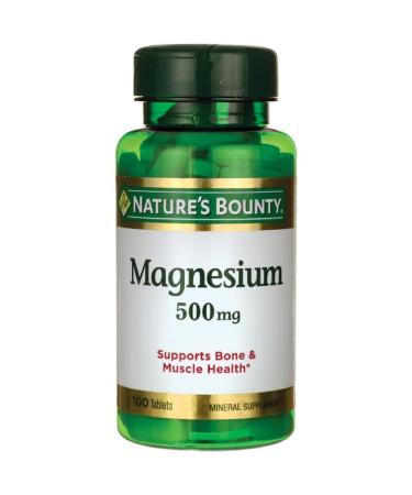Nature's Bounty Magnesium 500 mg Tablets 100 ea Unflavored 100 - Buy Online on GoSupps.com