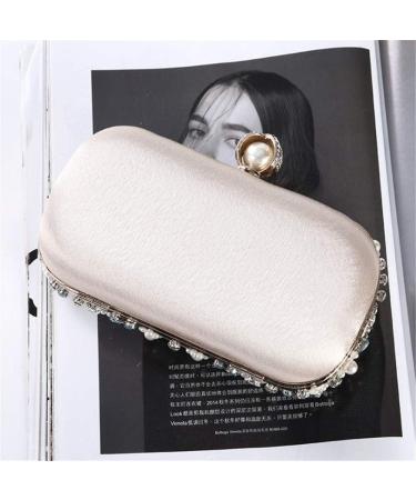 JU+ Beaded Crystal Clutch Evening Bags for Women Formal Bridal Wedding Clutches Purses Prom Cocktail Party Handbags (White) - Buy Online on GoSupps.com