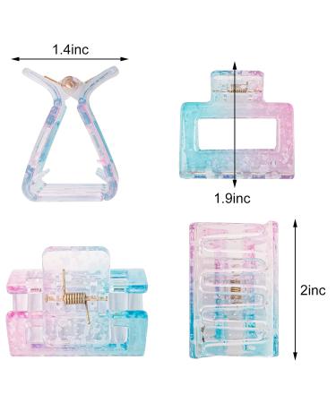 Bmobuo 4 PCS Hair Claw Clips Set - Clear Square Design for Thin and Thick Hair - Cute Hair Clips for Women - Buy Online on GoSupps.com