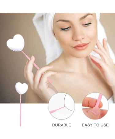 Minkissy Love Heart Lash Mirror for Eyelash Extensions | Stainless Steel Handheld Mirror for Women | Pink Lash Technician Supplies - Buy Online on GoSupps.com