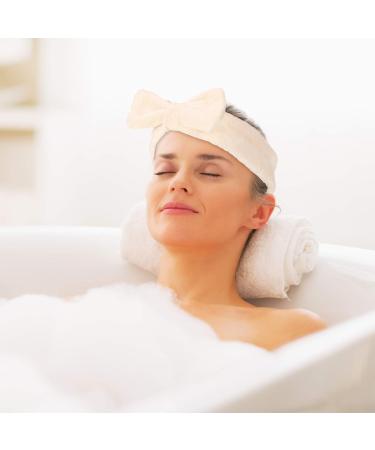 GOTH Perhk 4 Pack Spa Bowknot Hair Bands Coral Fleece Makeup Headband Elastic Head Wrap for Washing Face Shower Yoga Sports Skincare(Beige Pink Blue Navy Blue) - Buy Online on GoSupps.com