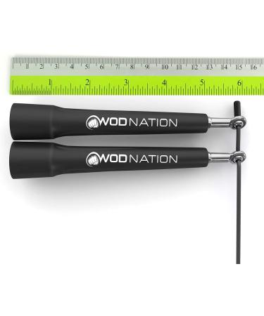 WOD Nation Speed Jump Rope - Adjustable for Boxing, MMA, Martial Arts & Fitness - Blazing Fast Endurance Workout for Men, Women & Kids - Black - Buy Online on GoSupps.com