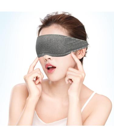 Adjustable Strap Side Sleeping Mask 3D Design | Blackout Blindfold for Men and Women | Relieve Eye Strain | Soft & Comfortable Night Eye Cover | Grey - Buy Online on GoSupps.com