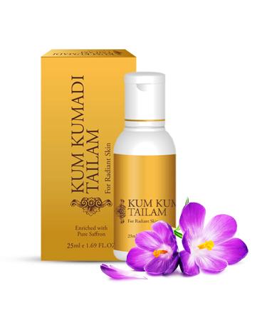 Ayurveda s Natural & Pure Kumkumadi Oil Formulation For Face & Skin Controls Acne Rosacea Pimples & Radiant Skin Glow | Pure Saffron Enriched Natural Herbal Ingredient Made (25 ML)