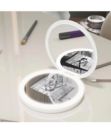 Compact & Portable UV Mirror Sunscreen Testing Mirror Travel Makeup Mirror with UV Camera Rechargeable Handheld Double-Sided Pocket Mirror with Soft Light for Skin Protection - Buy Online on GoSupps.com