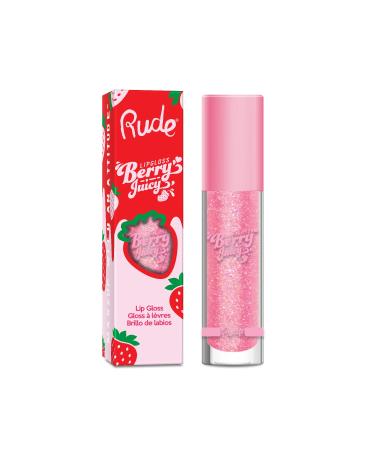 Rude Cosmetics Berry Juicy Lip Gloss - Flirty for Women - 0.14 oz Lip Gloss Cranberry