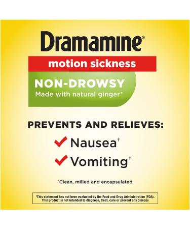 Dramamine Motion Sickness Non-Drowsy 18 Count - Fast Relief for Travel Nausea - Pack of 1 - Buy Online on GoSupps.com