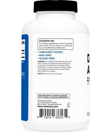 Nutricost D-Aspartic Acid Capsules 2000mg - Non-GMO 180 Count - Premium DAA Supplement for Enhanced Performance - Buy Online on GoSupps.com