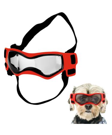 Dog glasses for small dogs dog sun glasses for dogs windproof bogus -free dog -sun glasses adjustable dog glasses for pet small medium dog outdoor eye protection (red) - Buy Online on GoSupps.com