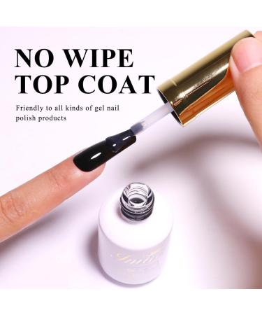 Imtiti No Wipe Gel Top Coat 15ML Clear Glossy Top Coat Gel Nail Polish High Shine Long Lasting Soak Off UV Led for Gel Nail Polish Salon Quality Nail Manicure - Buy Online on GoSupps.com