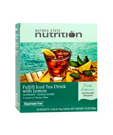 Nutmeg State Nutrition - Fulfill High Fiber Drink Mix Low Calorie Fat Free Decaffeinated Sugar Free Naturally Flavored Protien Aspartame Free 10 Servings Per Box (Iced Tea w/ Lemon)