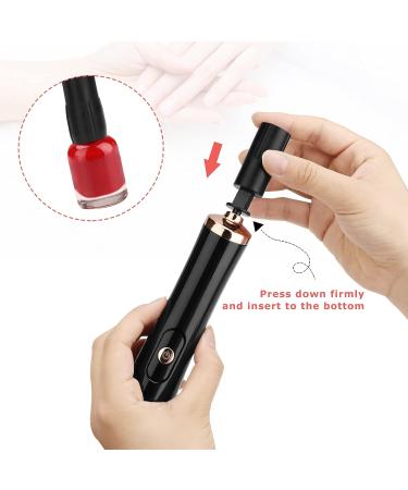 Electric Nail Lacquer and Glue Shaker for Eyelash Extensions - Handsfree Time Saving Tool with 2 Connectors, 9 Caliber Sizes, Even Liquid Mixing - Black - Buy Online on GoSupps.com