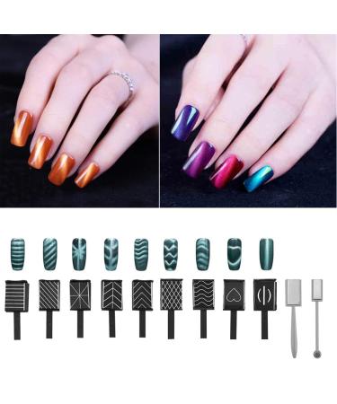 Cat Eye Magnets for Nails - 11-Piece Spider Gel Nail Art Set UV Polish Magnet 3D Magnetic LED Polish & Magic Magnet Stick - Buy Online on GoSupps.com