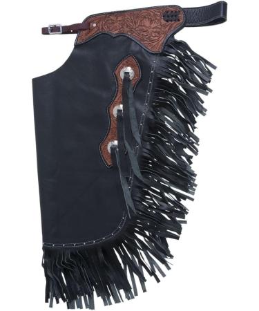 Tough-1 Leather Floral Tooled Cowboy Chinks Black XL - Buy Online on GoSupps.com
