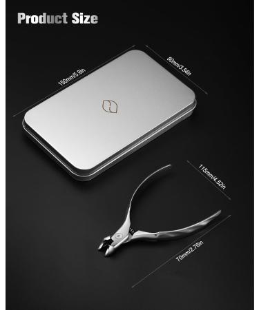 FERYES Wide Jaw Thick Toenail Clippers for Seniors - Precision Stainless Steel with Catcher for Thick Nails - Silver Finish - Buy Online on GoSupps.com