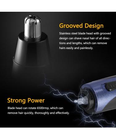 Buy 4-in-1 Nose Hair Trimmer & Electric Face Shaver Set - 360 Curved Head Stainless Steel Durable ABS - Black & Blue - International Shipping Available - Buy Online on GoSupps.com