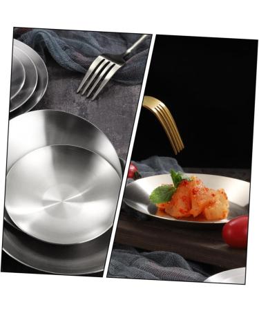 Zerodeko Condiment Plate Cold Dish Sauce Plates Metal Plate Prep Dishes for Camping Cutlery Pinch Bowls Dip Cups Kids Cutlery Relish Plate Sushi Soy Stainless Steel 304 Seasoning Plate Mini 10X10X2CM Silver - Buy Online on GoSupps.com