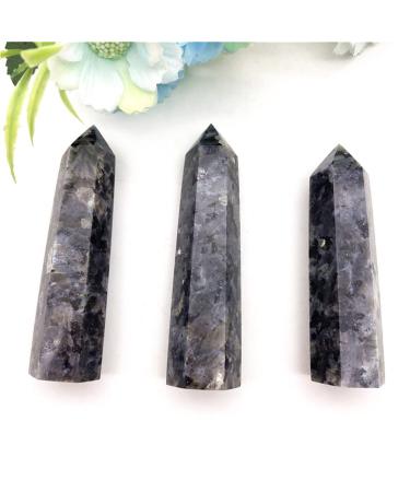 1-Pack of Natural Labradorite Stone Point Hexagonal Pyramid Suitable for Furniture Decoration Crystals Stone Mineral Specimen