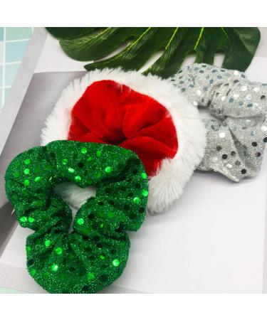 Lurrose 5-Piece Christmas Hair Ties - Red Sequin Rubber Bands for Women & Girls - Festive Hair Accessories - Buy Online on GoSupps.com