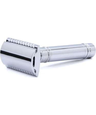 Edwin Jagger DES89BL Short Chrome-Plated Reusable Double-Cut Safety Razor for Men | Classic Shaving Experience - Buy Online on GoSupps.com
