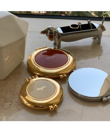 J neke Round Handbag Mirror - Gold-Coloured & Tortoise Design | International Shipping Available - Buy Online on GoSupps.com