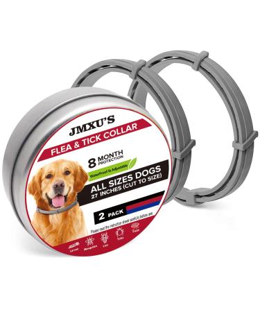 Flea and Tick Collar for Dogs, Flea and Tick Prevention for Dog, 27 Inch, 8 Month Protection 2 PACK DOG