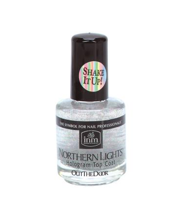 INM Northern Lights Silver Hologram Top Coat, Fast Drying, 1/2 Ounce (1-Unit) 0.5 Fl Oz (Pack of 1)
