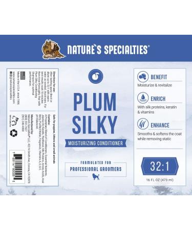 Nature's Specialties Plum Silky Dog Conditioner Concentrate - 16oz | Professional Groomers' Natural Choice | Keratin & Silk Proteins | Made in USA - Buy Online on GoSupps.com
