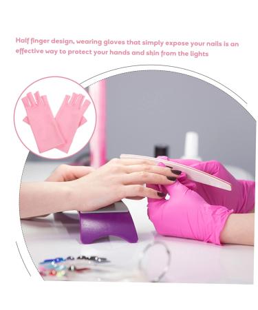 FOMIYES 3 Pairs Nail Gloves Manicure Gloves Nail Gloves Fingerless Gloves Gel Nail Gloves Gel Manicure Gloves Nails Gel Pink Nail Polish Spandex Protection - Buy Online on GoSupps.com
