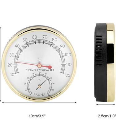 Cheotime 2-in-1 Sauna Hygrothermograph Thermometer | Metal Dial Hygrometer & Interior Thermometer | Essential Sauna Space Accessories - Buy Online on GoSupps.com