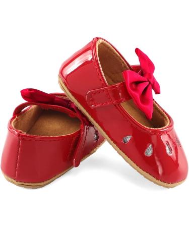 LACOFIA Baby Girls Anti-Slip Mary Jane Princess Party Shoes - Red (3-6 Months) - Buy Online on GoSupps.com