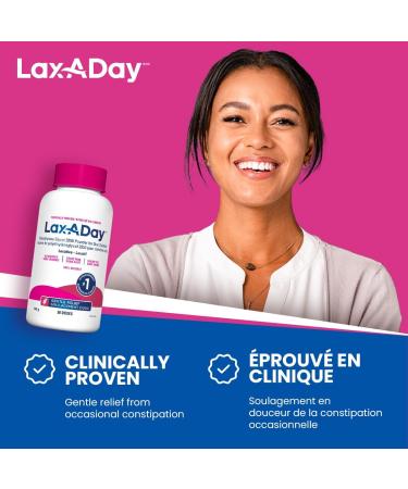 LAX-A-Day Powder Laxative No Taste, No Grit, No Sugar Relief of Occasional Constipation 60 Doses 1020g - Buy Online on GoSupps.com