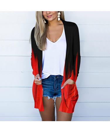 Long Shirt Outerwear Top Thin Warm Knitted Coat Women's Blouse V-Neck Shirt Tunic Long Women's Tunic Women's Shirt Casual Checked Shirt Women's Winter Chunky Knit Jacket E-red XXL - Buy Online on GoSupps.com